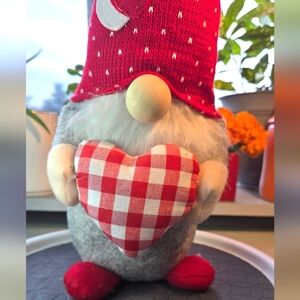Gnome with Checkerboard Heart Plush - Decor Love Valentines